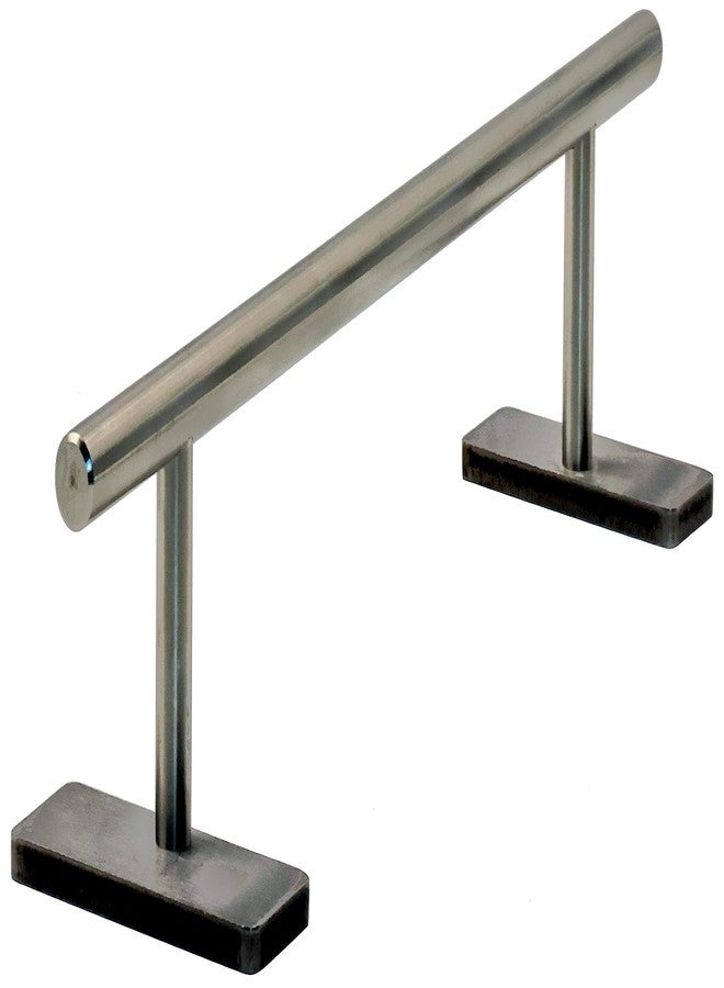 RACOFSB Fingerboard Rail Obstacles Self Assembled Made of Solid Stainless Steel for Pro Finger Skateboard (11" Long 2.2" Tall) - Image 1
